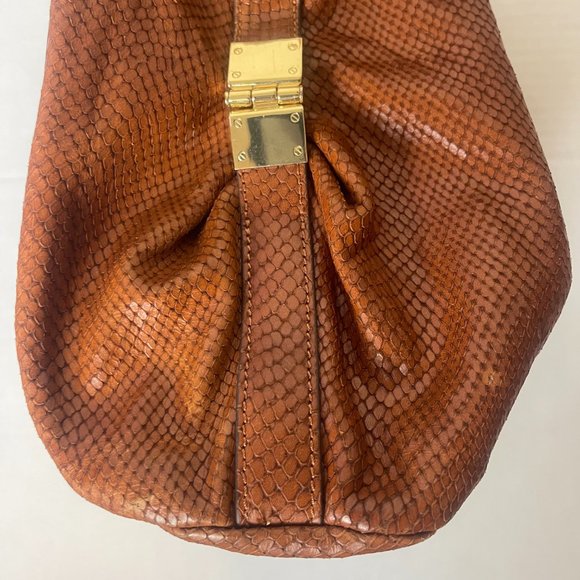 Vince Camuto Brown Snake like Leather Purse - Picture 3 of 15